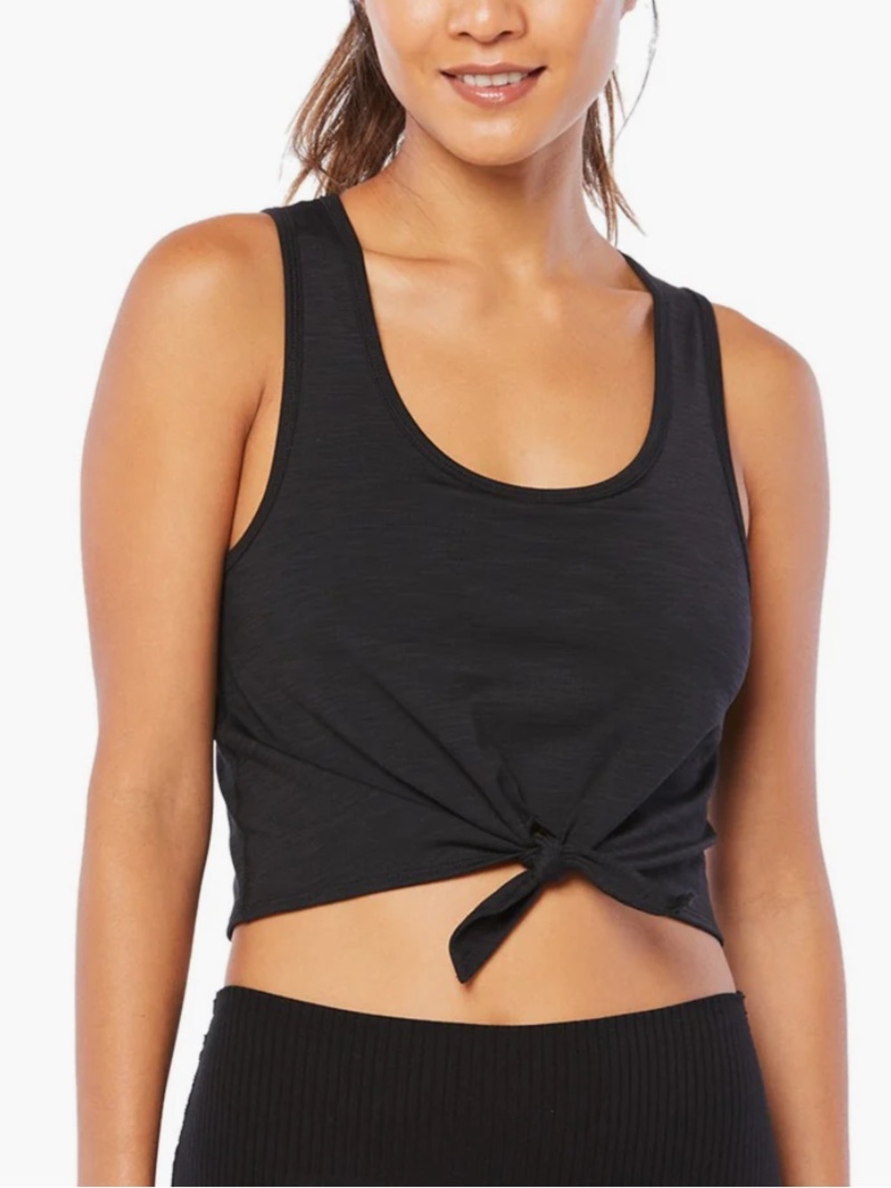 Beyond Yoga Heather Rib Favorite Lounge Cropped Tank dark grey